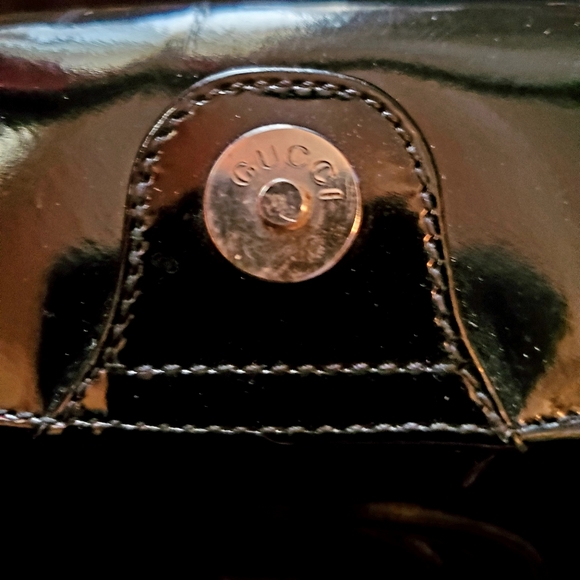 🖤AUTHENTIC Vintage GUCCI Black Patent Leather Purse Excellent Used Condition 🖤 - Picture 8 of 16